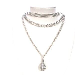 🩶Scott Kay Designer multi-strand Necklace-sterling silver/pave diamonds-elegant🩶